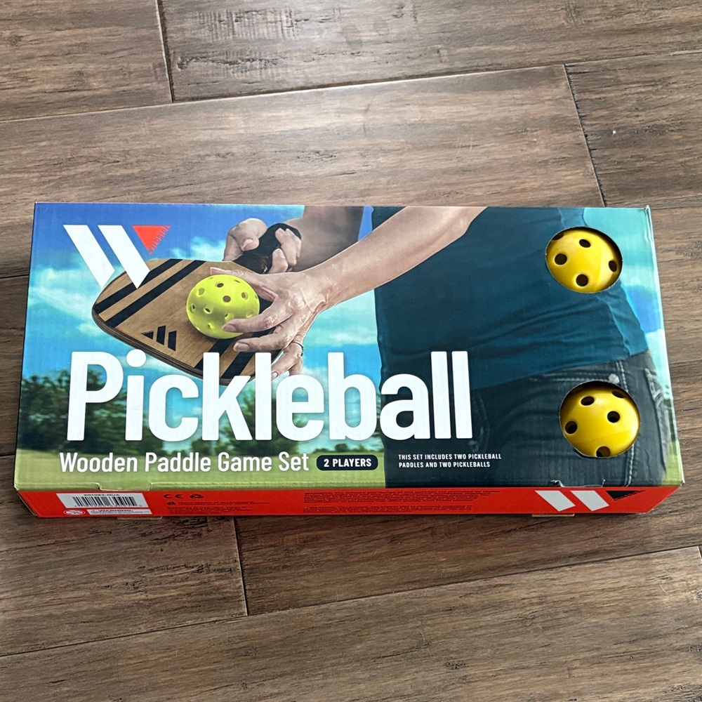Wooden Paddle Pickleball Game Set - Yellow